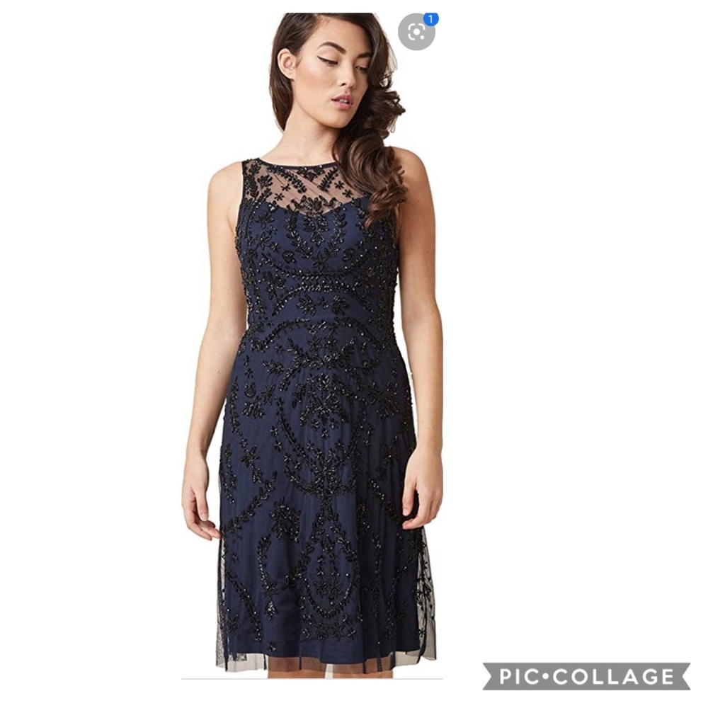 Adrianna-Papell beaded sleeveless cocktail dress - Picture 2 of 8